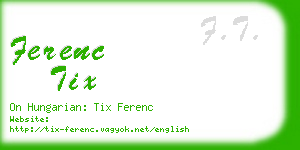 ferenc tix business card